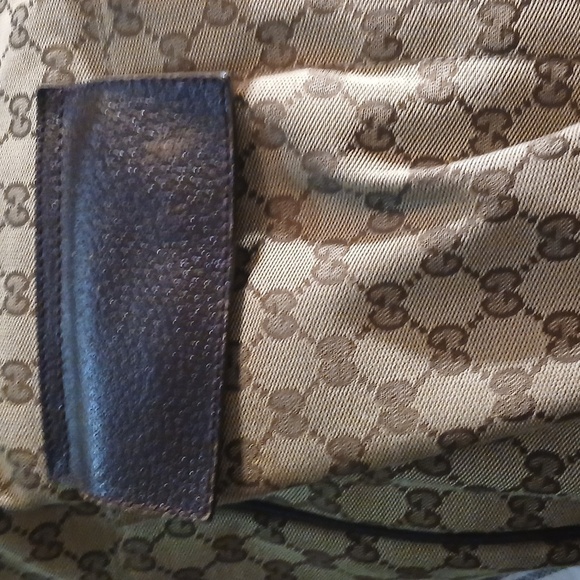 AUTHENTIC GUCCI WEB SHERRY LINE TOTE BAG GG CANVAS LEATHER - Picture 10 of 16